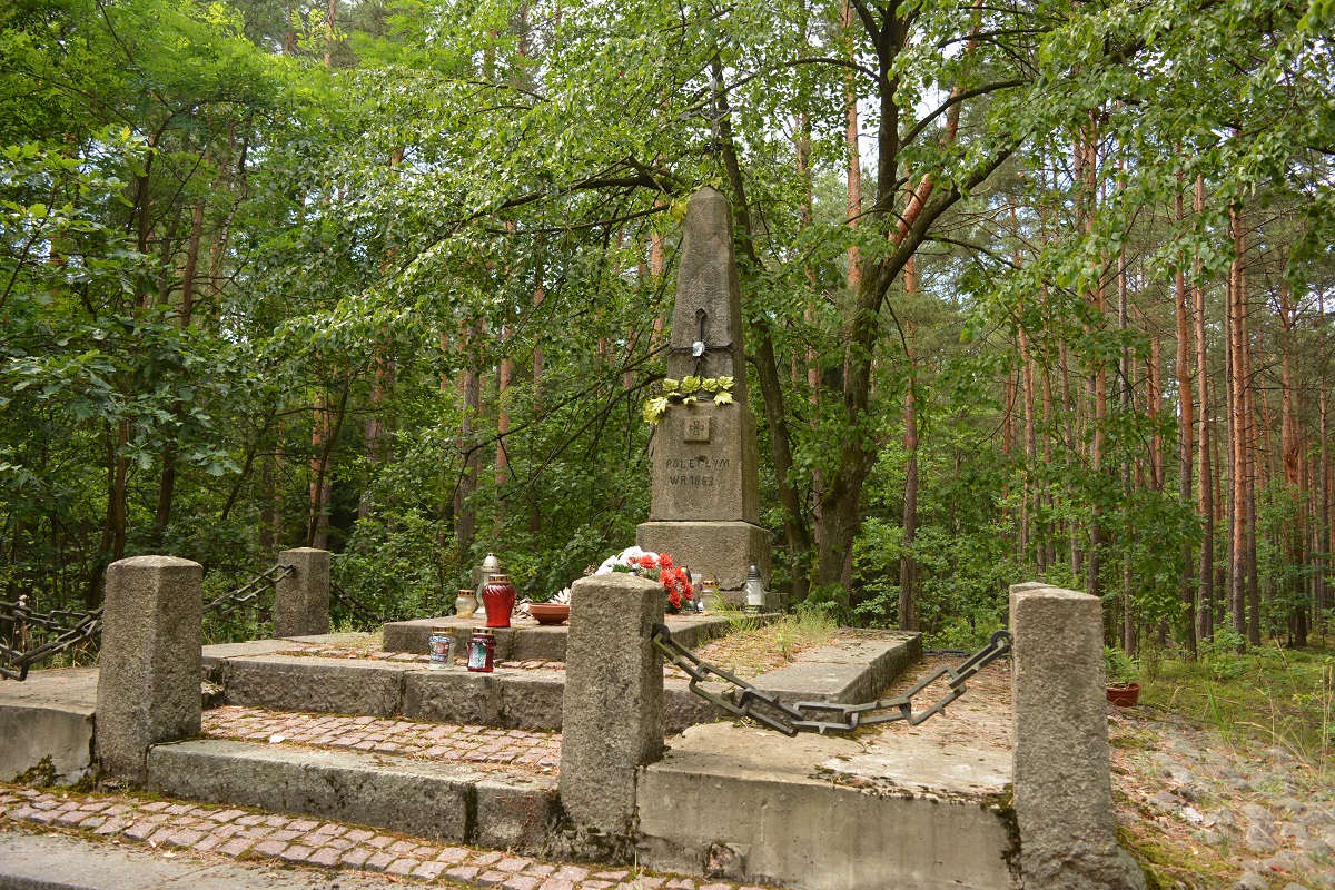 mogiła Powstańców Styczniowych w lesie pod Łucznicą, gmina Pilawa